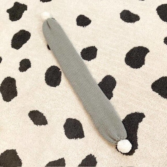 Ugg Australia Small Dog Gray Cable Knit Pom Warm Luxe Soft Designer Logo Scarf - Picture 7 of 12